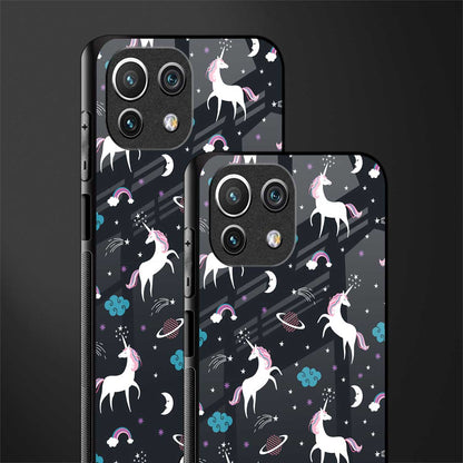 spatial unicorn galaxy glass case for mi 11 lite image-2