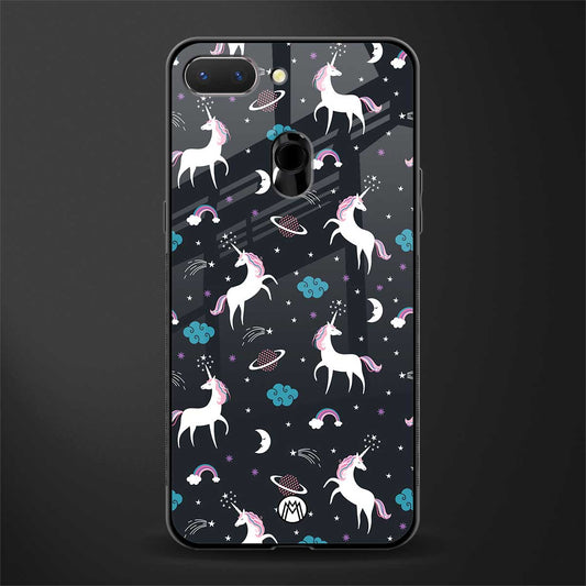 spatial unicorn galaxy glass case for oppo a5 image