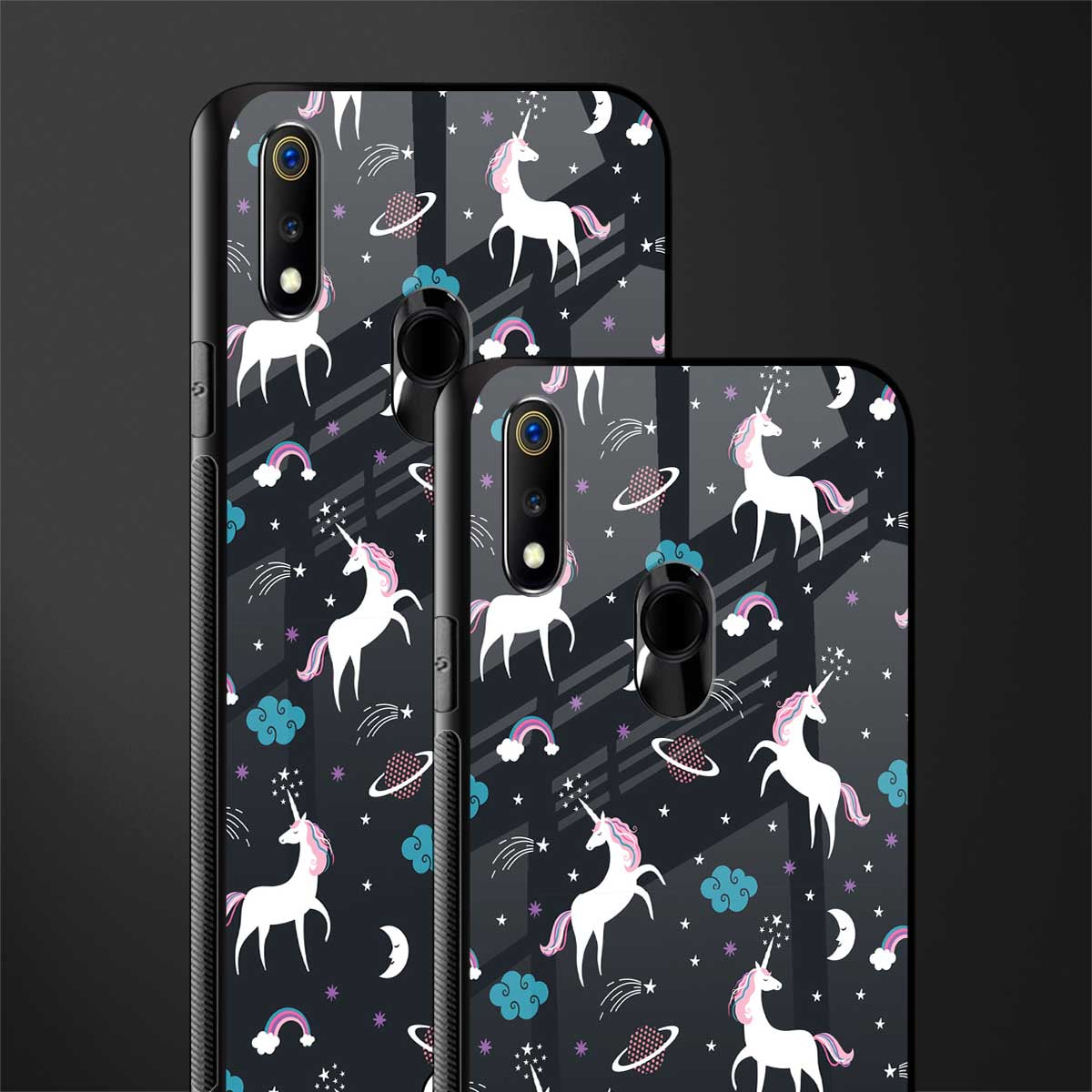 spatial unicorn galaxy glass case for realme 3 pro image-2