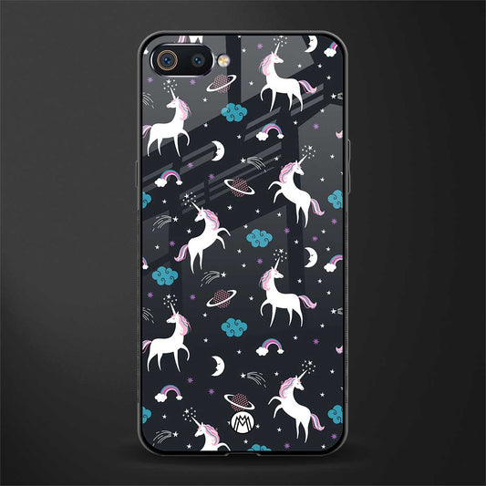 spatial unicorn galaxy glass case for oppo a1k image