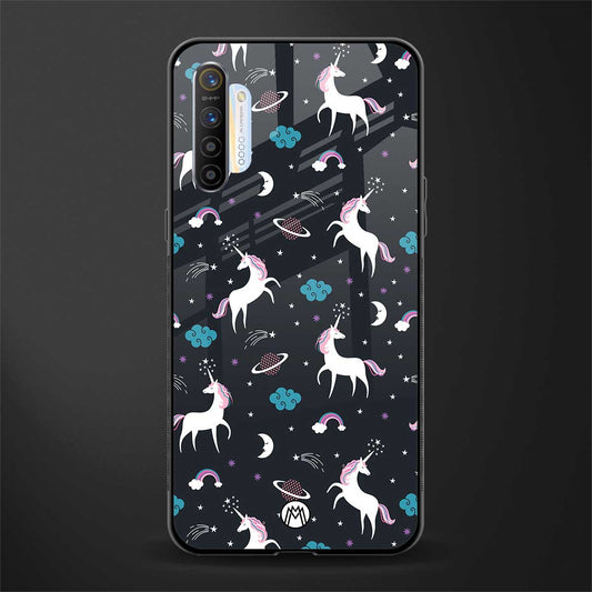spatial unicorn galaxy glass case for realme x2 image