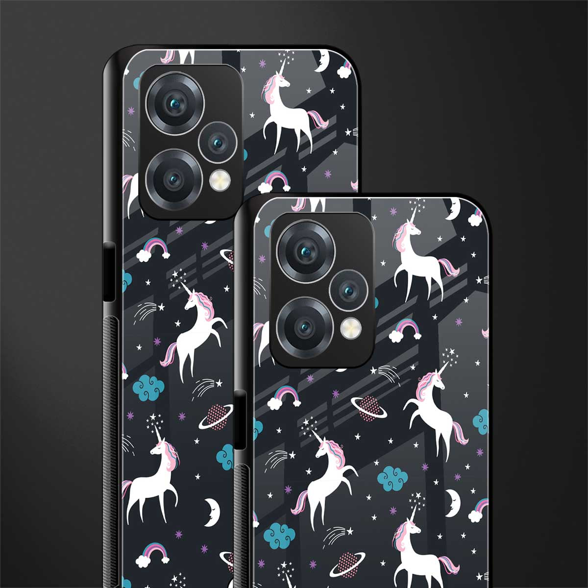spatial unicorn galaxy back phone cover | glass case for realme 9 pro 5g