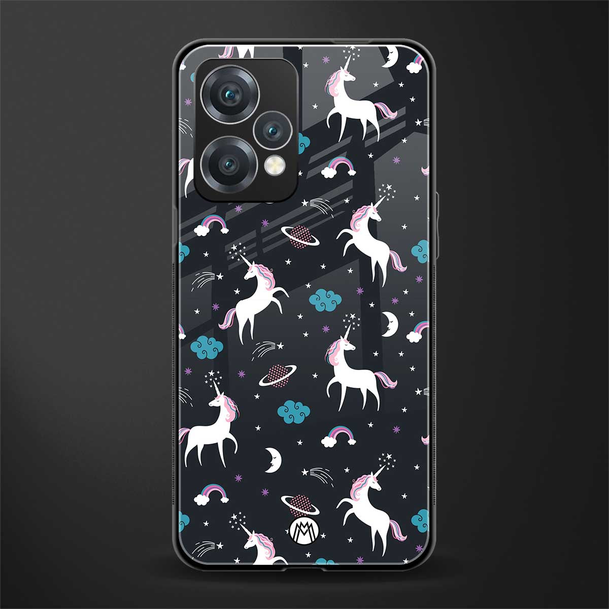 spatial unicorn galaxy back phone cover | glass case for realme 9 pro 5g