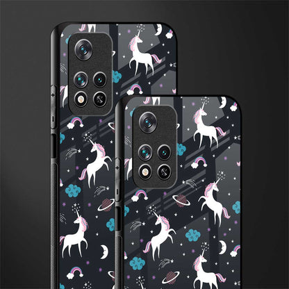 spatial unicorn galaxy glass case for poco m4 pro 5g image-2