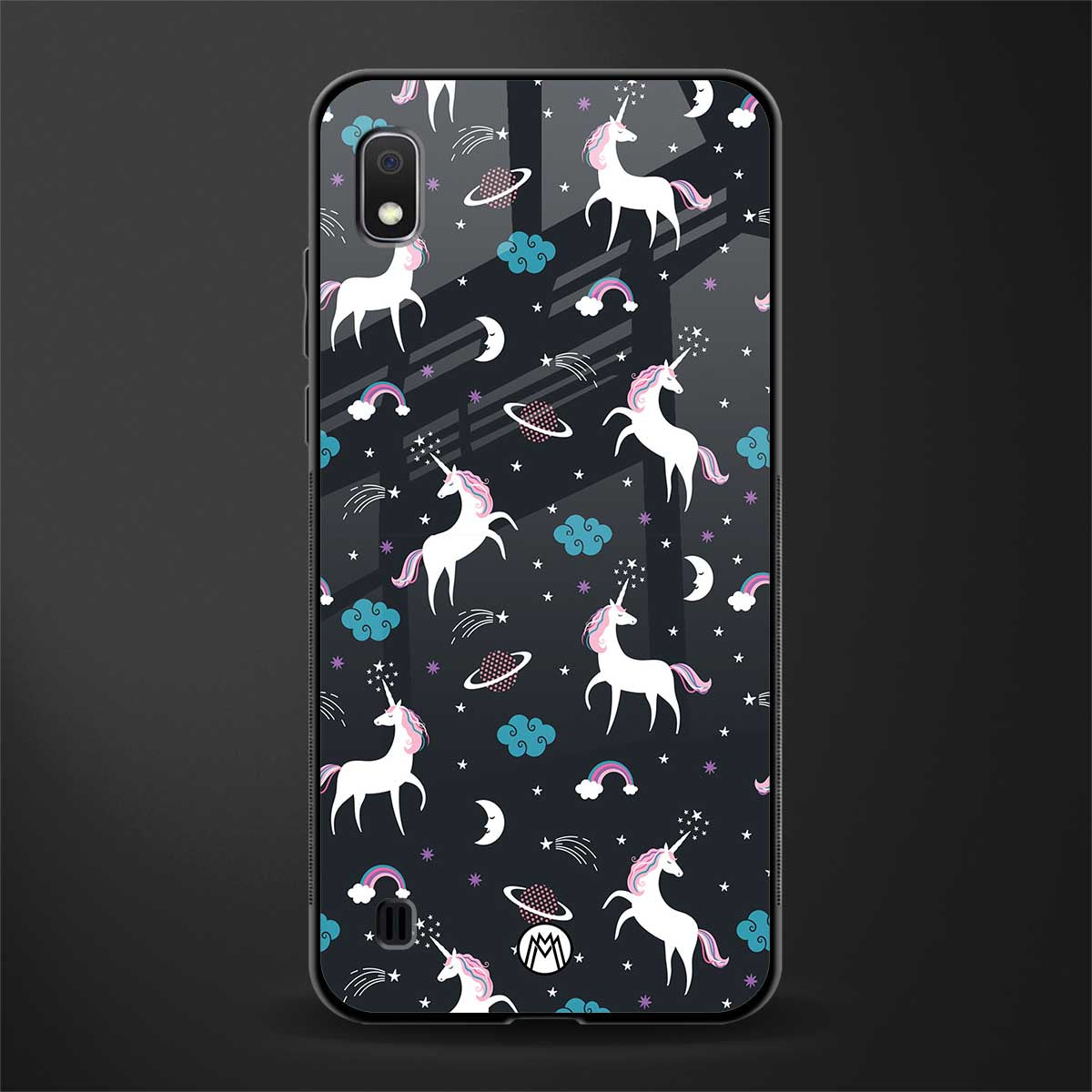 spatial unicorn galaxy glass case for samsung galaxy a10 image