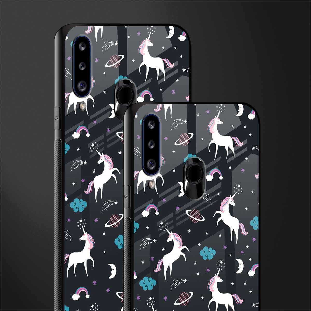 spatial unicorn galaxy glass case for samsung galaxy a20s image-2