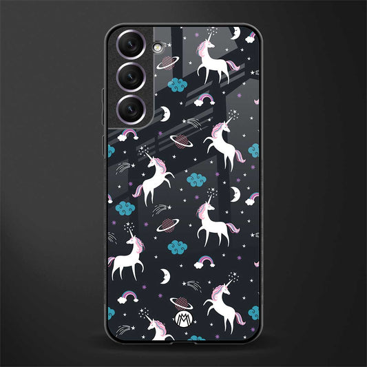 spatial unicorn galaxy glass case for samsung galaxy s22 5g image