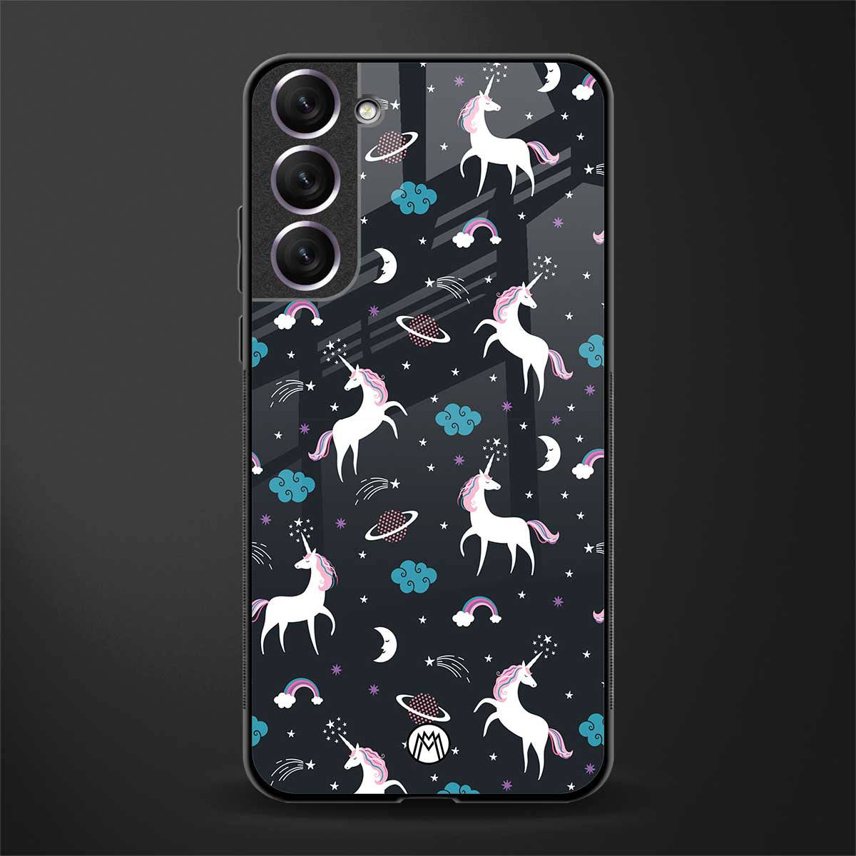 spatial unicorn galaxy glass case for samsung galaxy s21 image