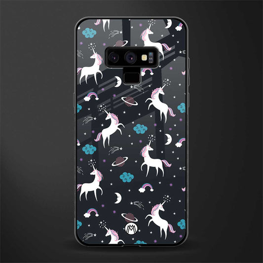 spatial unicorn galaxy glass case for samsung galaxy note 9 image