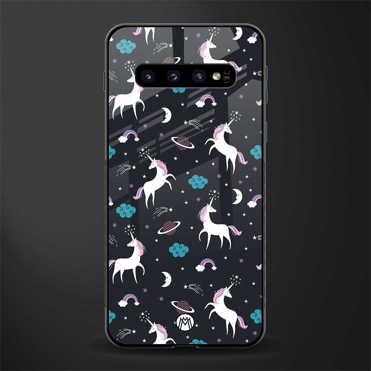 spatial unicorn galaxy glass case for samsung galaxy s10 plus image