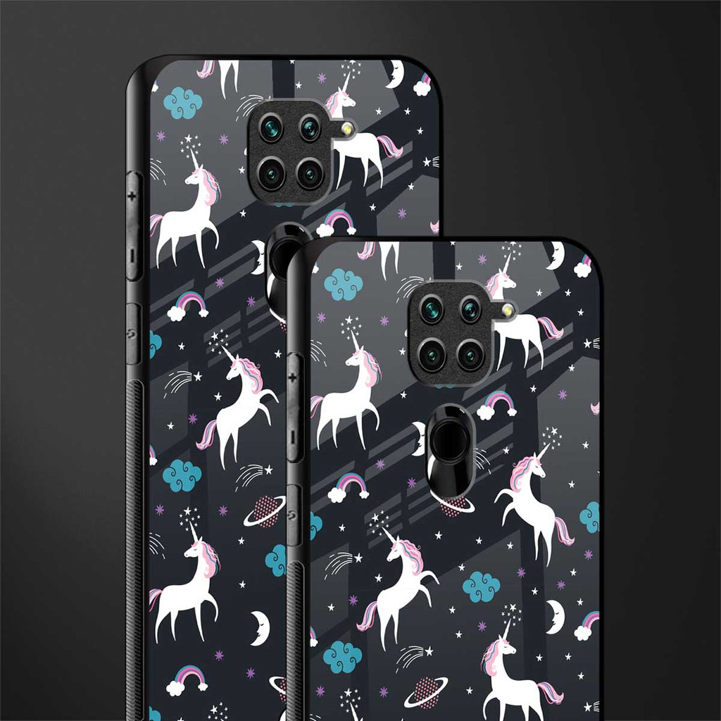 spatial unicorn galaxy glass case for redmi note 9 image-2
