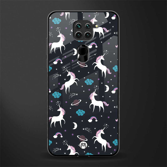 spatial unicorn galaxy glass case for redmi note 9 image