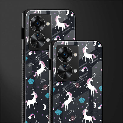 spatial unicorn galaxy glass case for phone case | glass case for oneplus nord 2t 5g