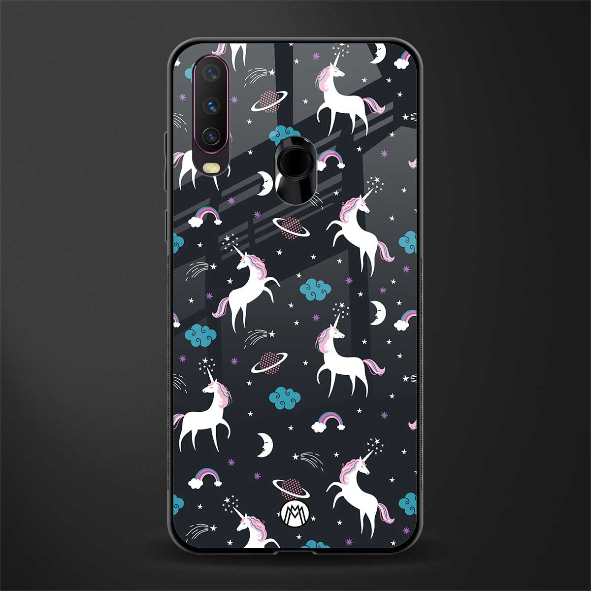 spatial unicorn galaxy glass case for vivo y17 image