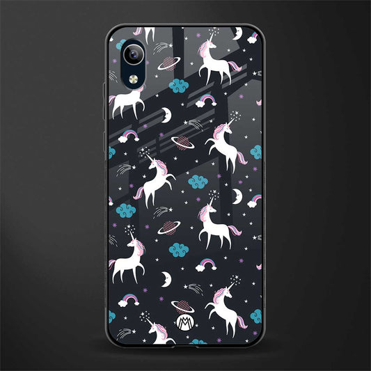 spatial unicorn galaxy glass case for vivo y90 image