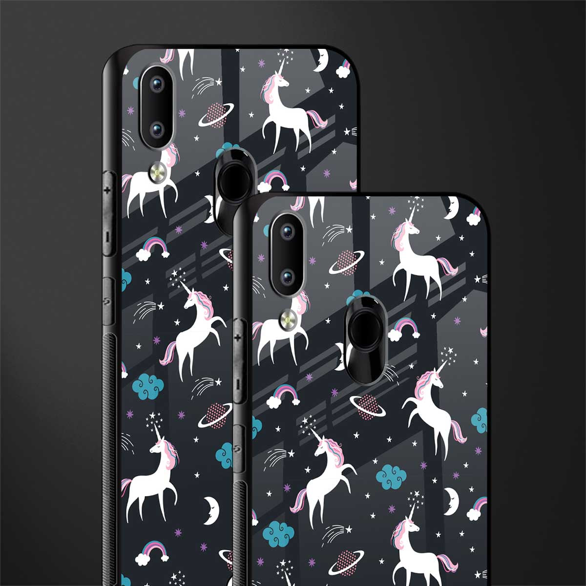 spatial unicorn galaxy glass case for vivo y91 image-2