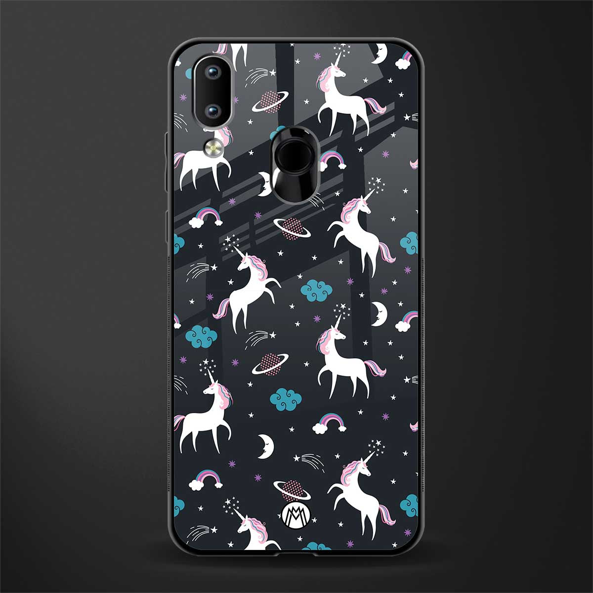 spatial unicorn galaxy glass case for vivo y91 image