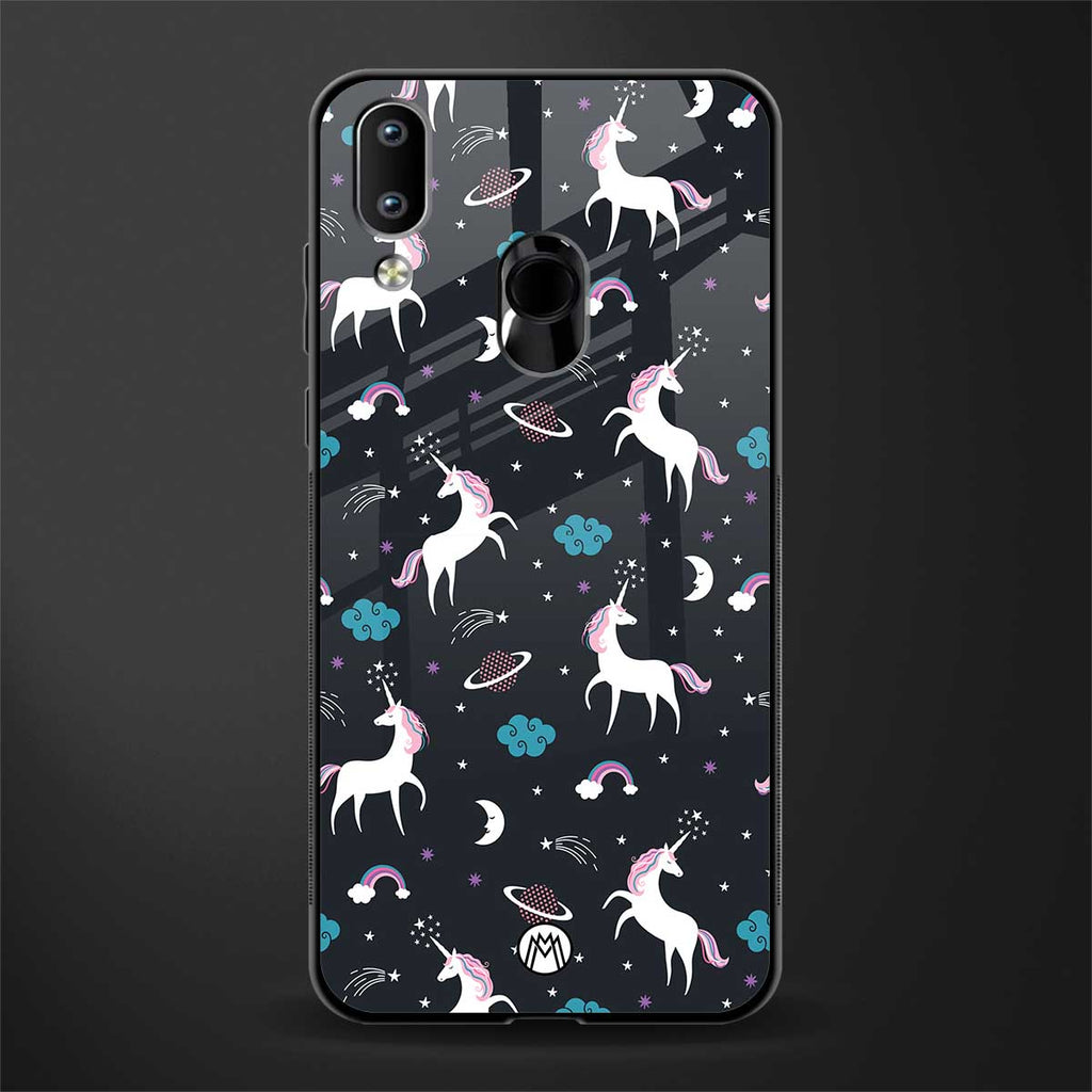 spatial unicorn galaxy glass case for vivo y93 image