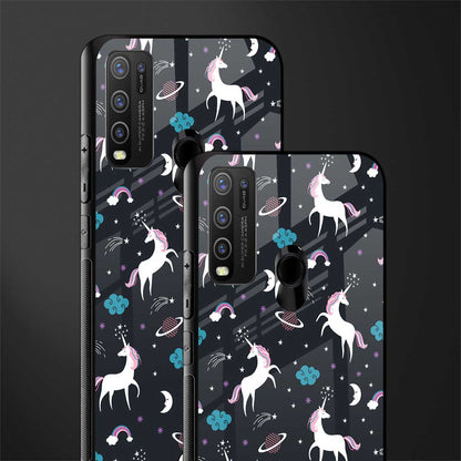 spatial unicorn galaxy glass case for vivo y30 image-2