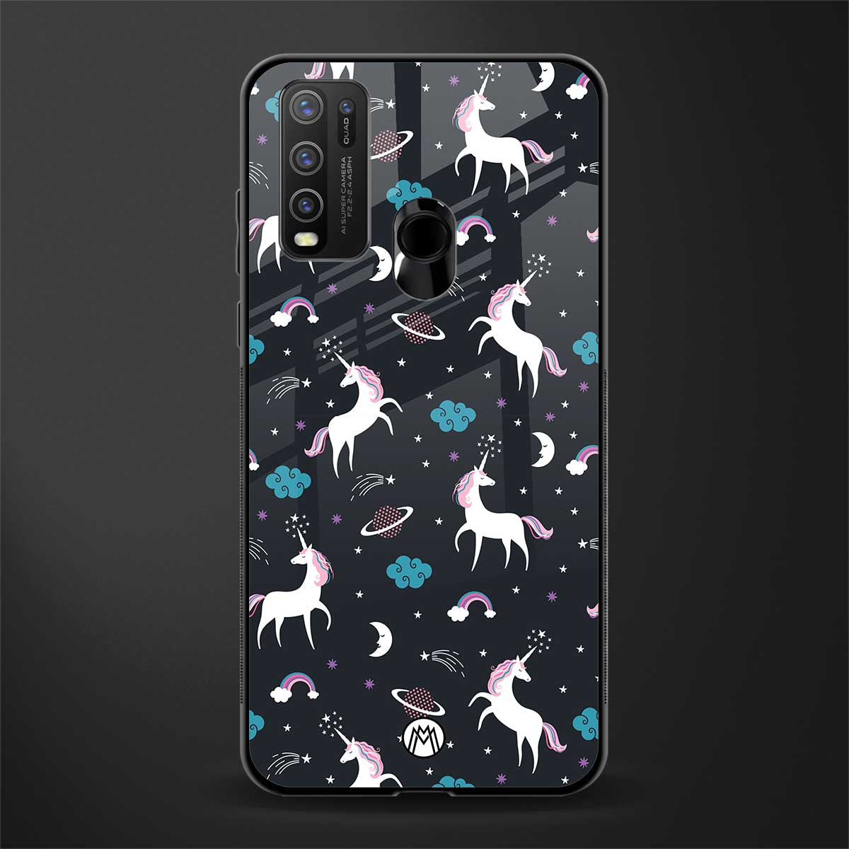 spatial unicorn galaxy glass case for vivo y50 image