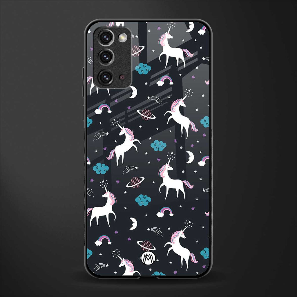 spatial unicorn galaxy glass case for samsung galaxy note 20 image