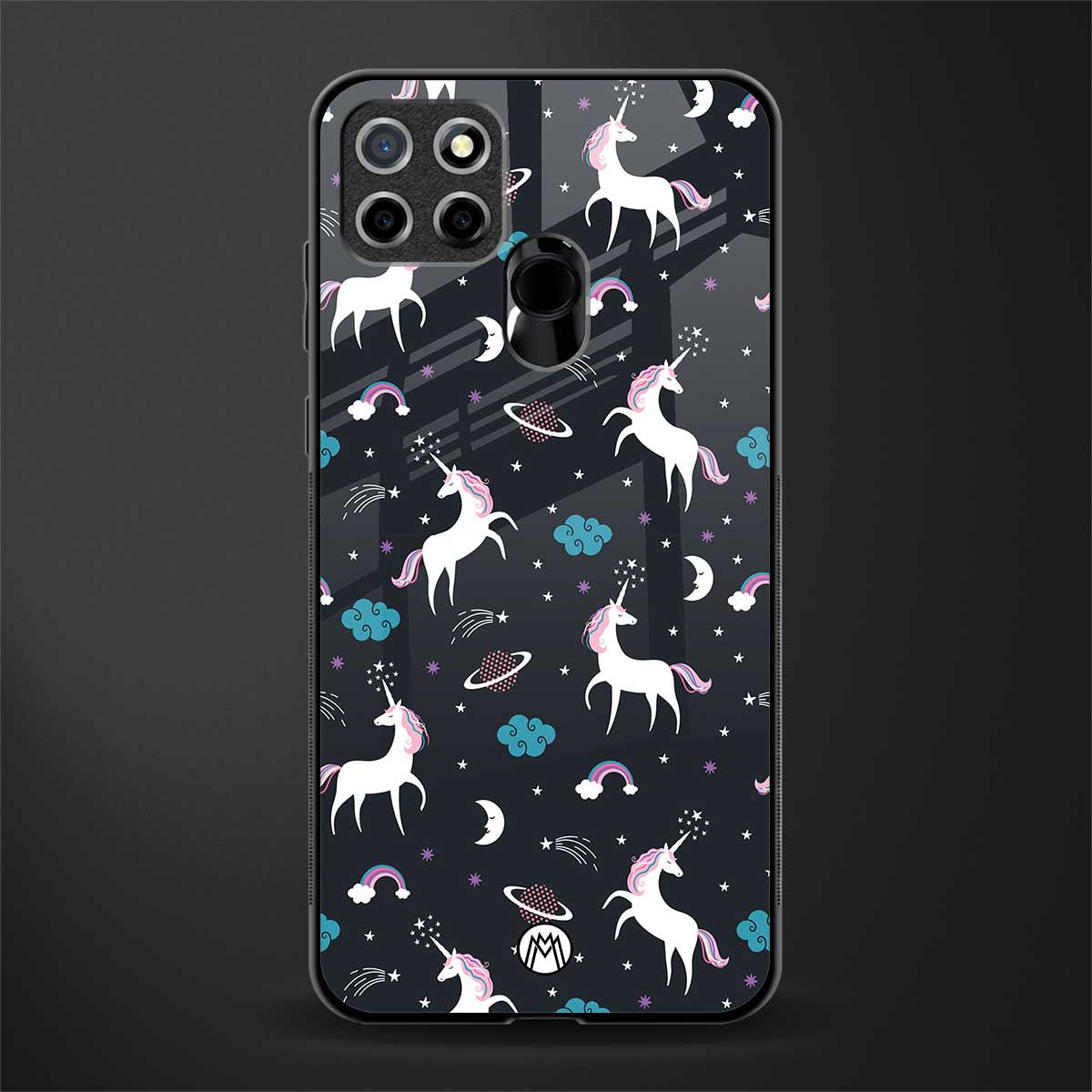 spatial unicorn galaxy glass case for realme narzo 30a image