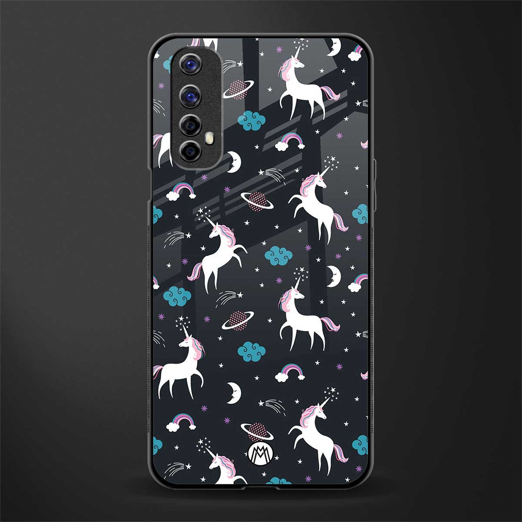 spatial unicorn galaxy glass case for realme 7 image
