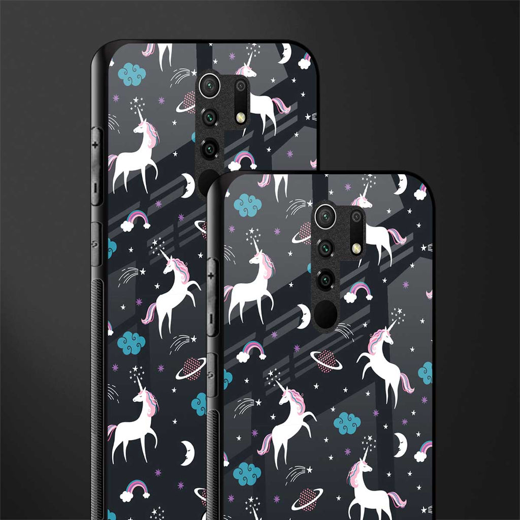 spatial unicorn galaxy glass case for redmi 9 prime image-2
