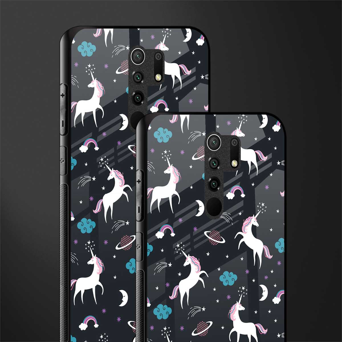 spatial unicorn galaxy glass case for redmi 9 prime image-2