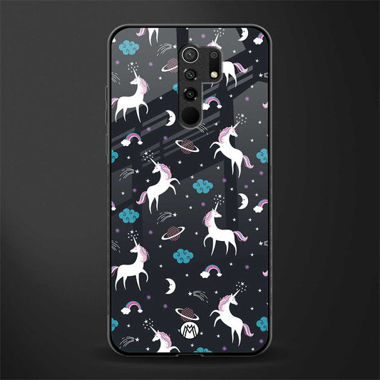 spatial unicorn galaxy glass case for poco m2 reloaded image