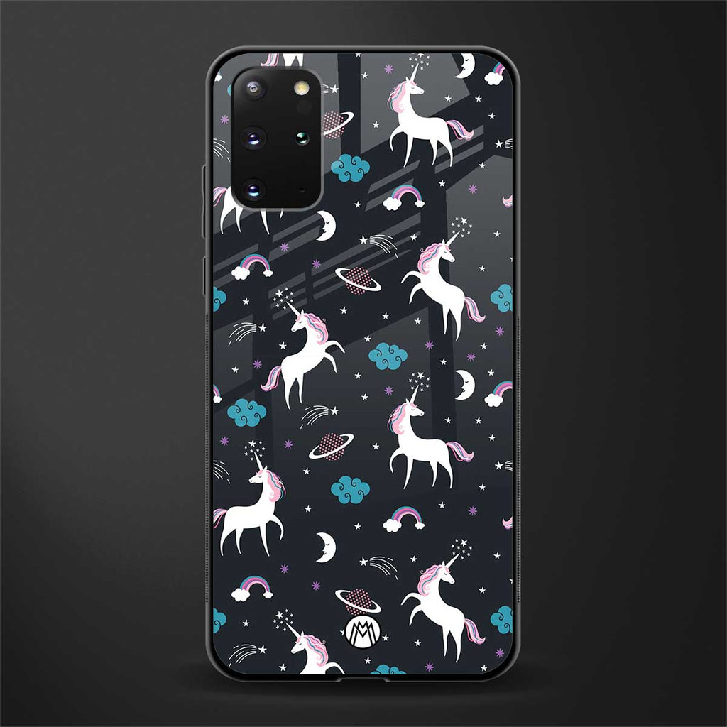 spatial unicorn galaxy glass case for samsung galaxy s20 plus image