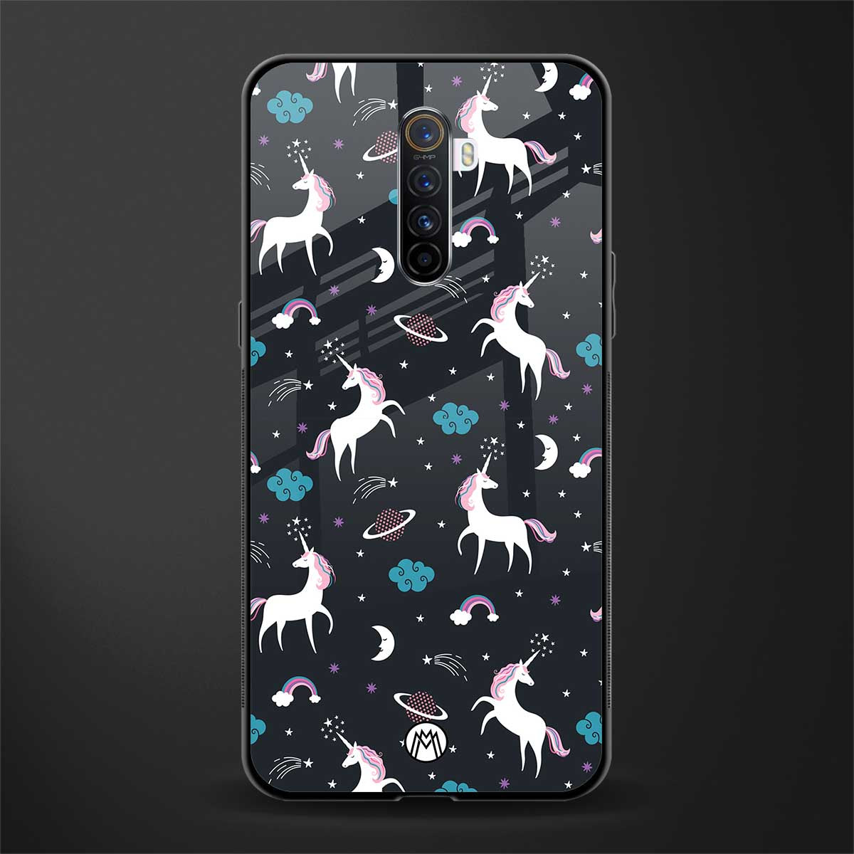 spatial unicorn galaxy glass case for realme x2 pro image