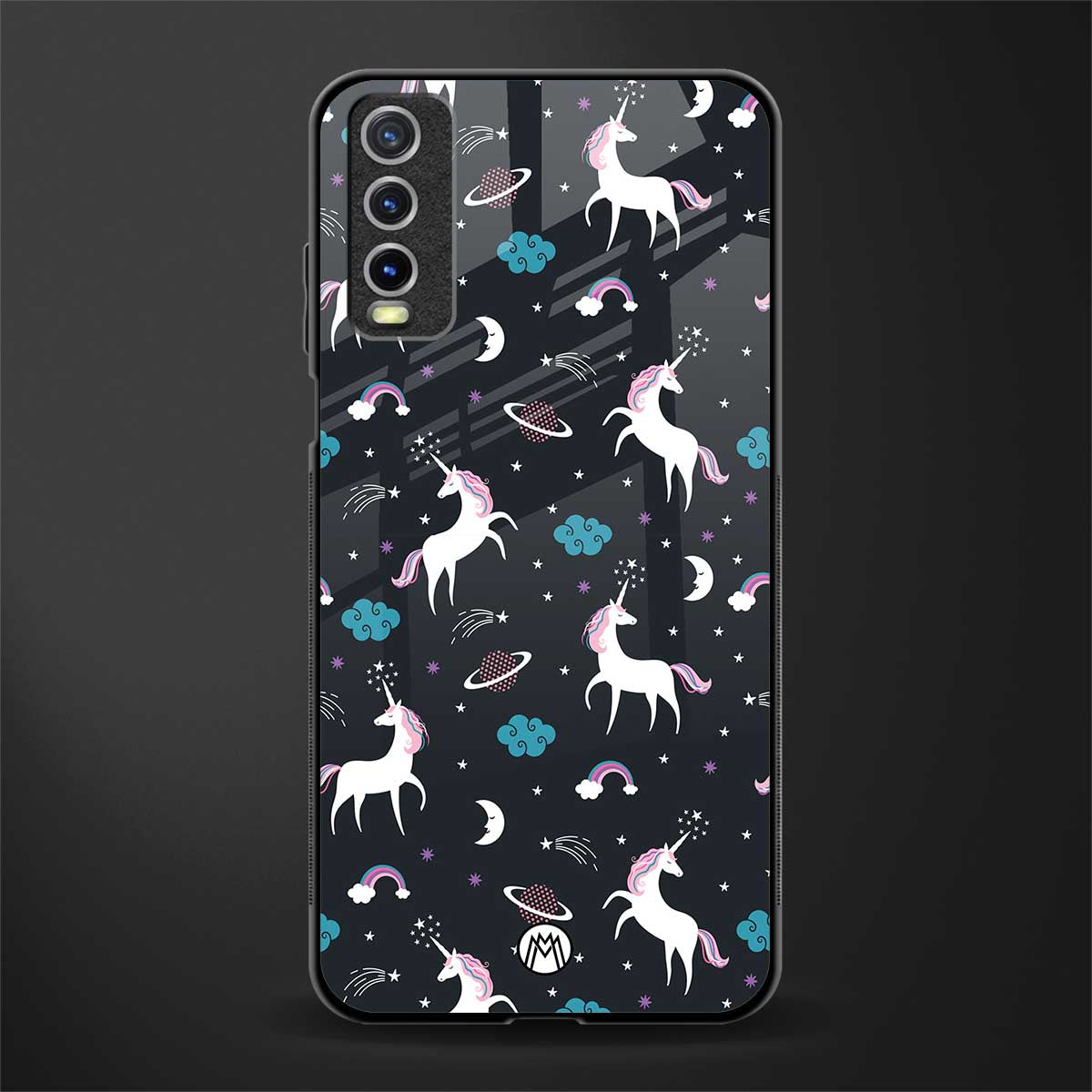 spatial unicorn galaxy glass case for vivo y12s image