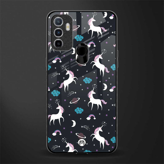 spatial unicorn galaxy glass case for oppo a53 image