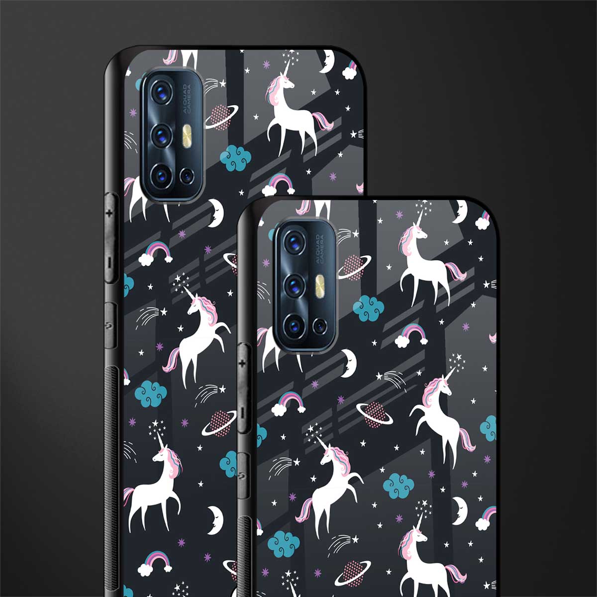 spatial unicorn galaxy glass case for vivo v17 image-2