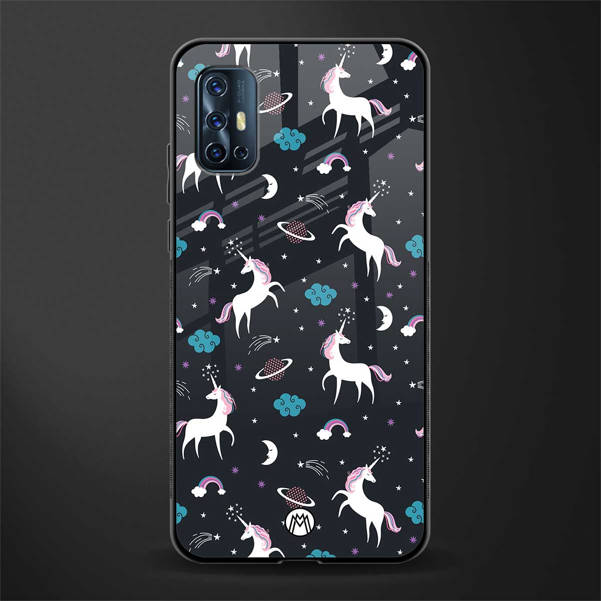 spatial unicorn galaxy glass case for vivo v17 image
