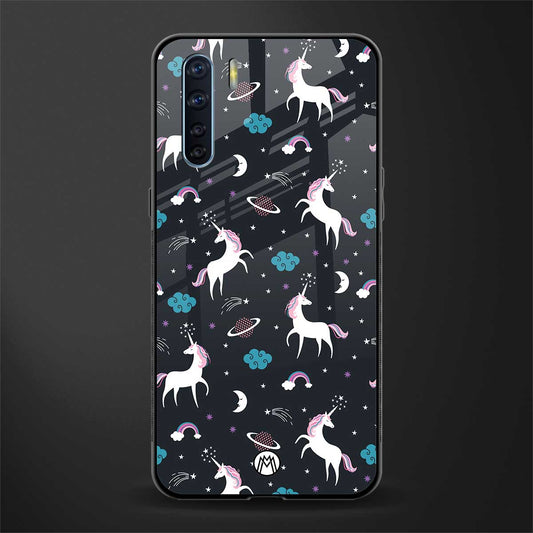 spatial unicorn galaxy glass case for oppo f15 image