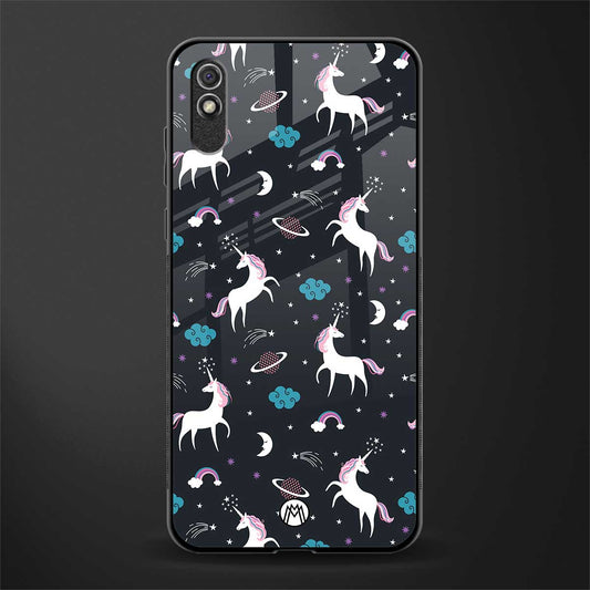 spatial unicorn galaxy glass case for redmi 9a image