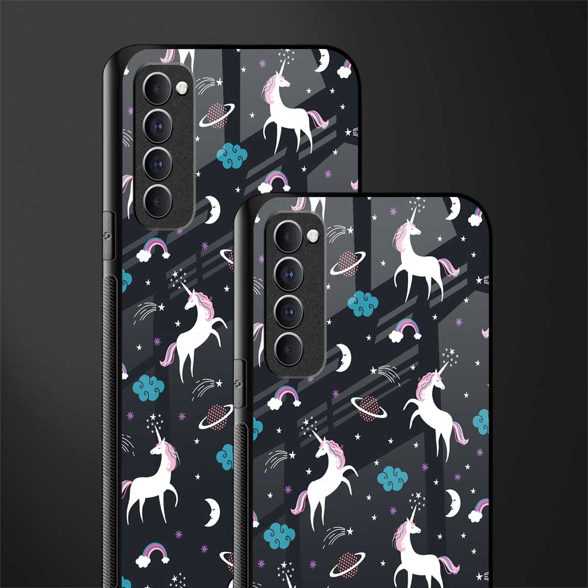 spatial unicorn galaxy glass case for oppo reno 4 pro image-2