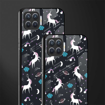 spatial unicorn galaxy glass case for oppo f17 pro image-2