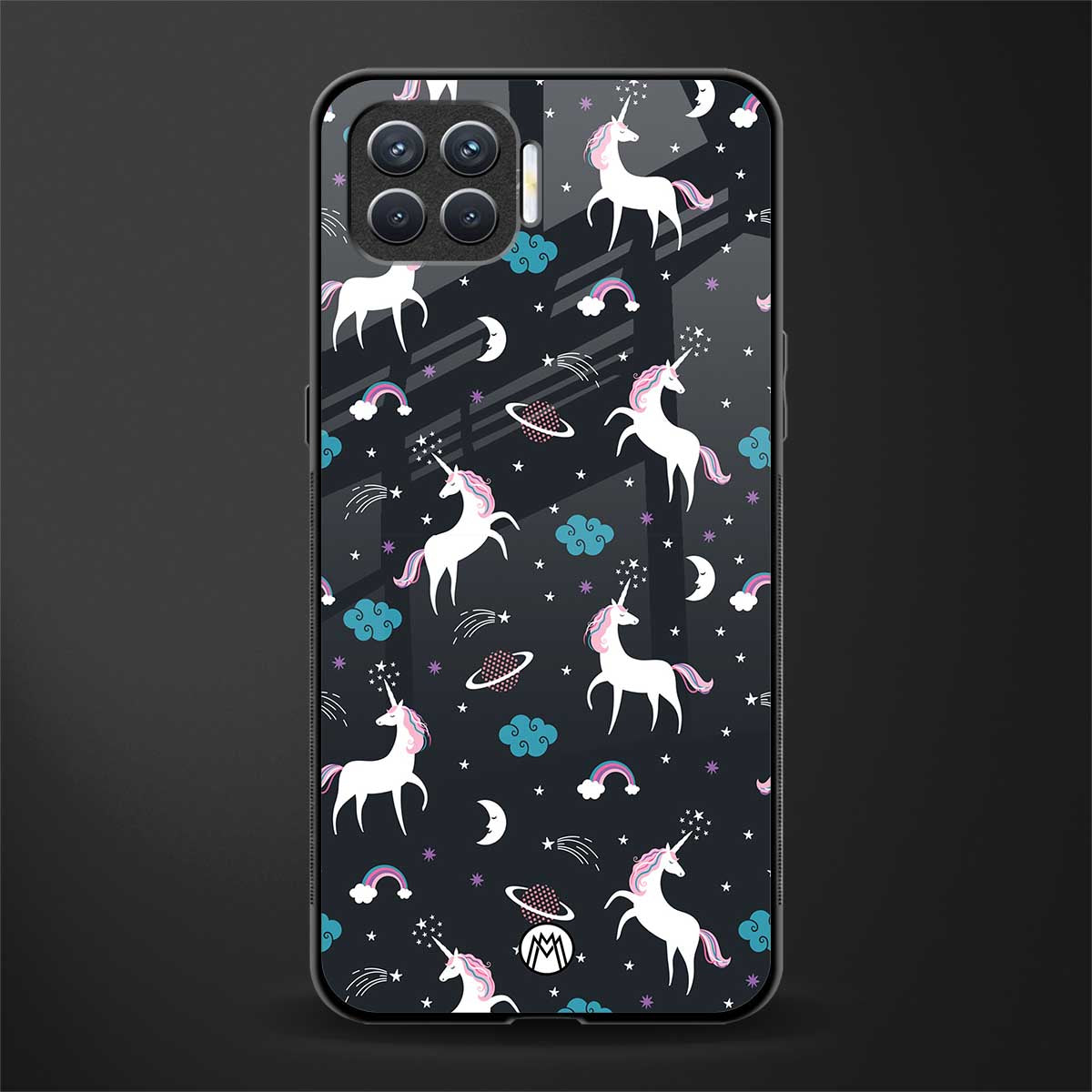 spatial unicorn galaxy glass case for oppo f17 image