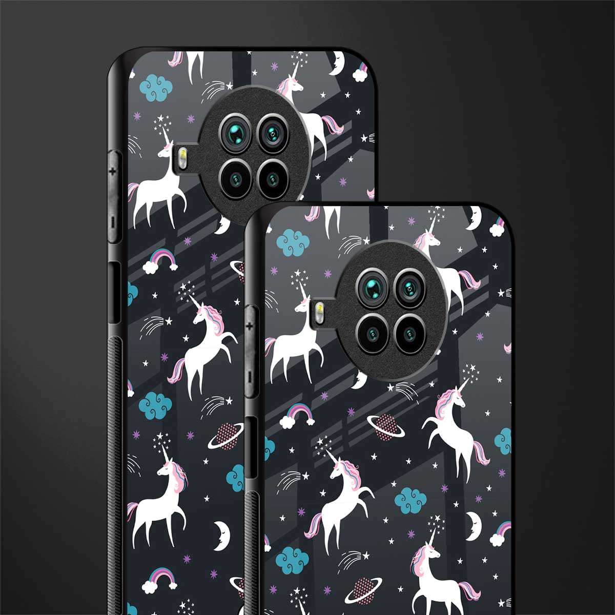spatial unicorn galaxy glass case for mi 10i image-2