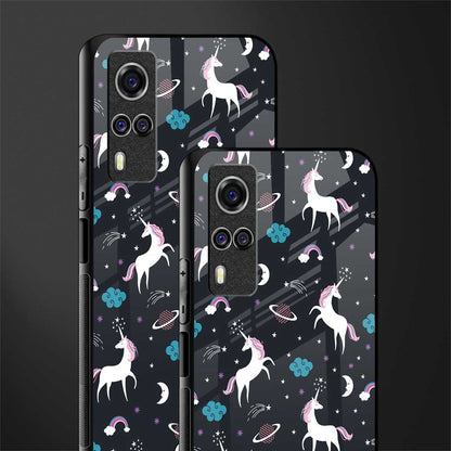 spatial unicorn galaxy glass case for vivo y53s image-2