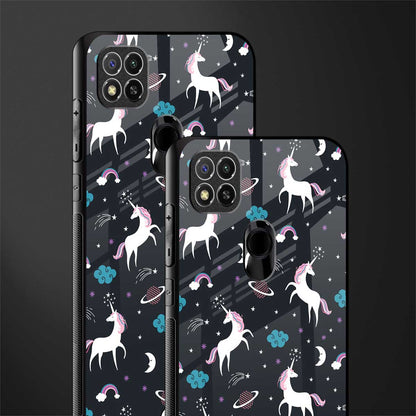 spatial unicorn galaxy glass case for redmi 9 image-2
