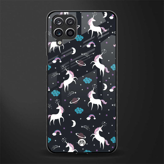 spatial unicorn galaxy glass case for samsung galaxy f12 image
