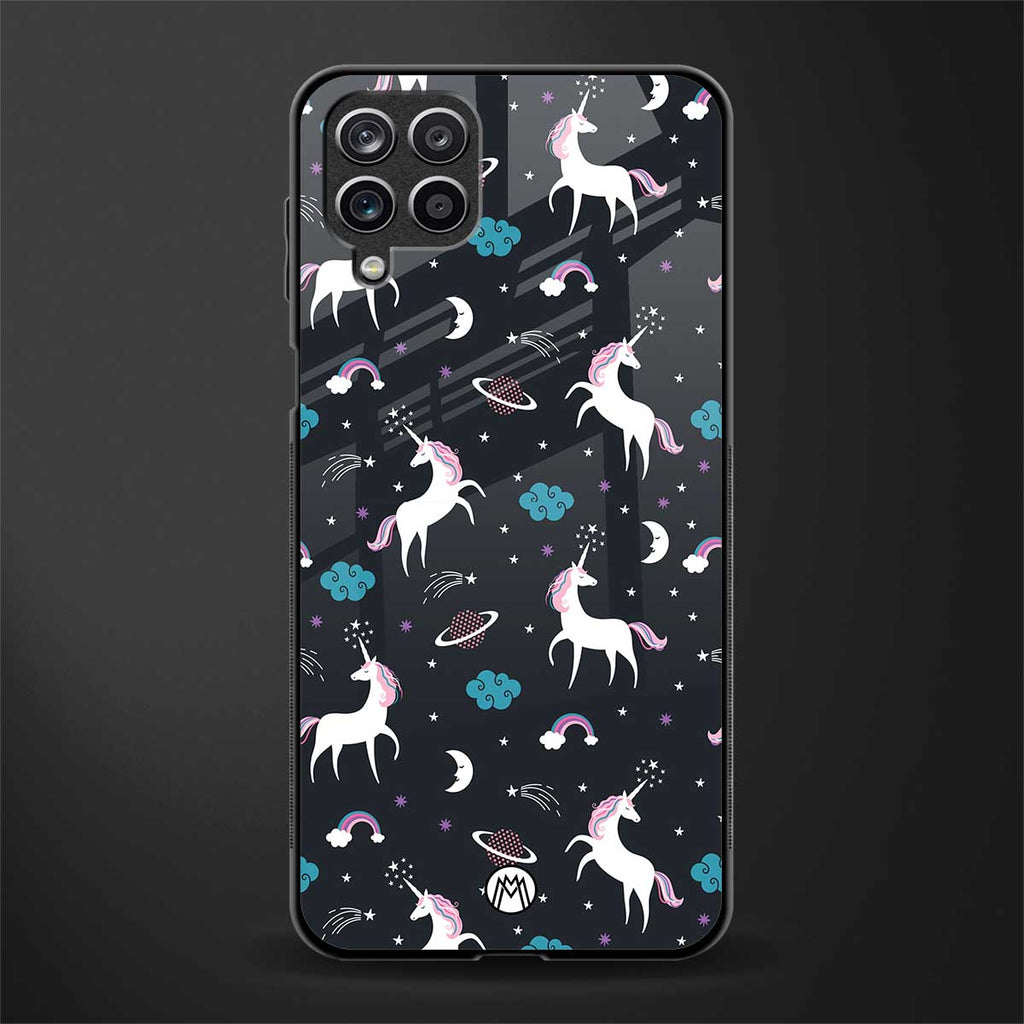spatial unicorn galaxy glass case for samsung galaxy a12 image
