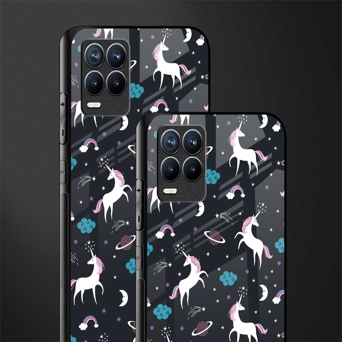 spatial unicorn galaxy glass case for realme 8 4g image-2
