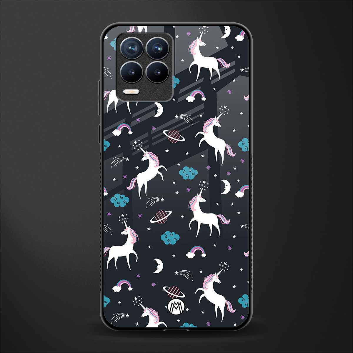 spatial unicorn galaxy glass case for realme 8 4g image