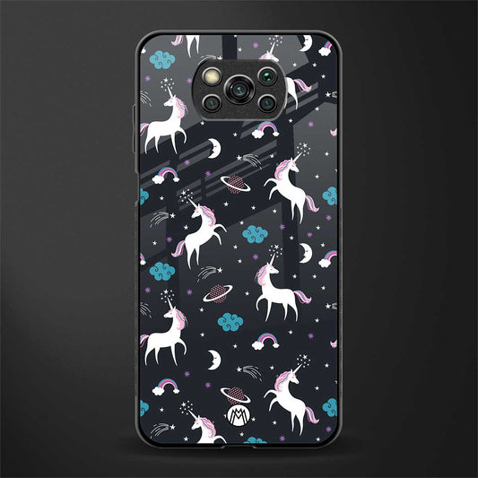 spatial unicorn galaxy glass case for poco x3 pro image