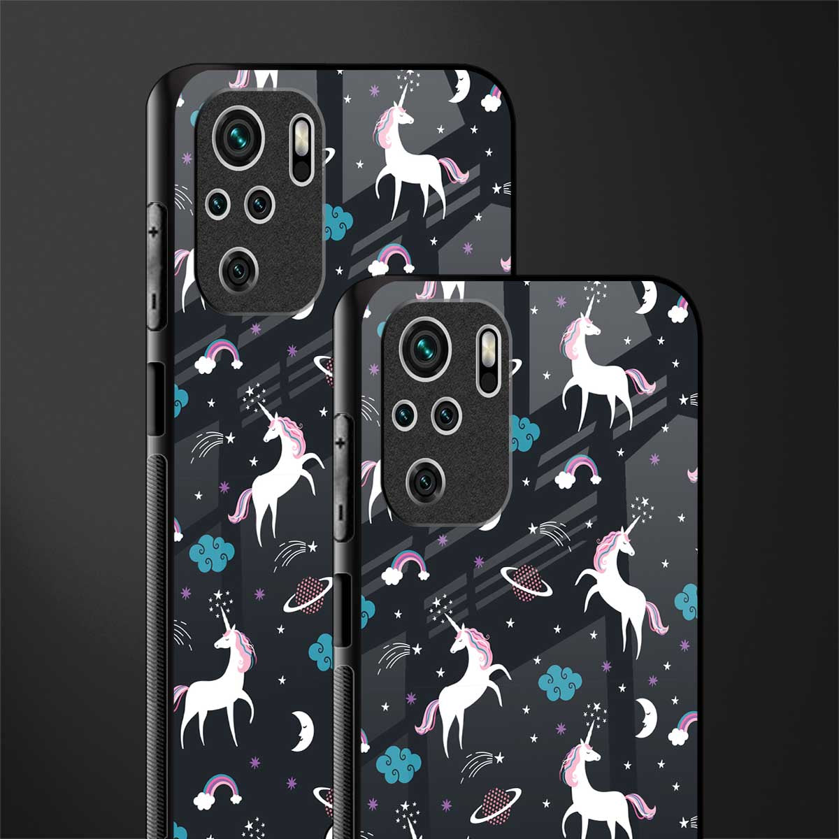 spatial unicorn galaxy glass case for redmi note 10 image-2